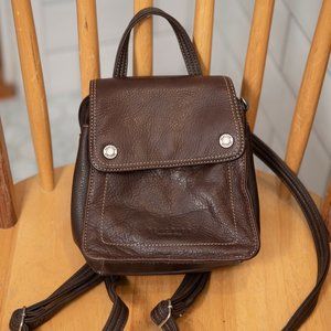 Kenneth Cole brown leather knapsack purse